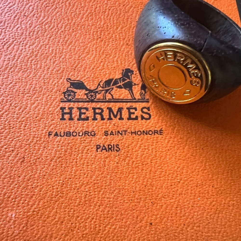 Hermes Bijouterie Fantaisie Wood Ring Brown - Picture 2 of 7